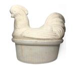 Vintage aardewerk kippenschaal met deksel, Ophalen of Verzenden