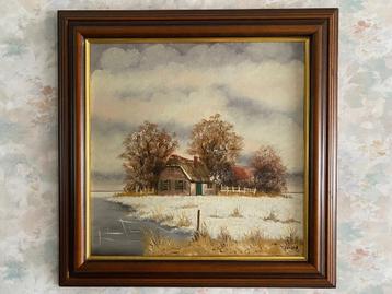 Schilderij   ,   Boerderij   in   Polder beschikbaar voor biedingen