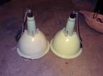 2 oude emaillen lampen hanglamp fabriekslamp uit cccp, Ophalen