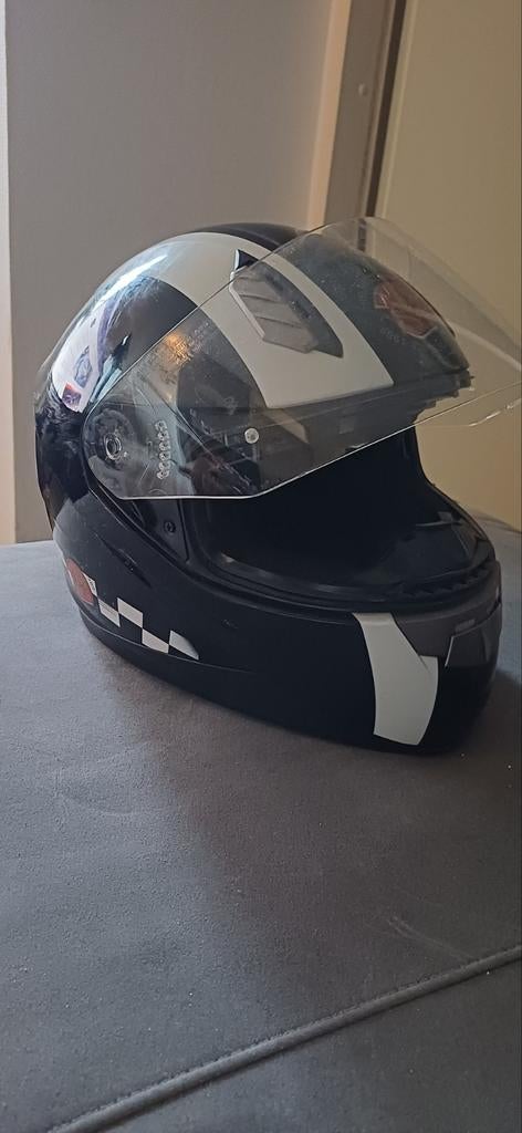 LS2 384 Last Lap Motorhelm - Zwart/Wit - Maat L, Motoren, Kleding | Motorhelmen, Overige merken, Dames, Ophalen of Verzenden, Integraalhelm