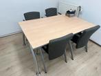 Vergadertafel met 4 stoelen vergaderset 160 x 100, Ophalen, Gebruikt
