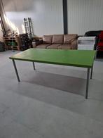 Stevige tafel met RVS poten - 195x90cm, Ophalen, Gebruikt, Rechthoekig, Hout