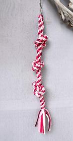 Katoenen klimtouw met 3 knopen (roze-wit), Dieren en Toebehoren, Ophalen of Verzenden, Nieuw, Speelgoed