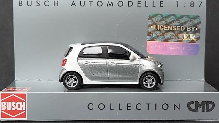 Smart Forfour 2014 wit Silver 1:87 Busch CMD Pol, Hobby en Vrije tijd, Modelauto's | 1:87, Nieuw, Auto, Overige merken, Verzenden