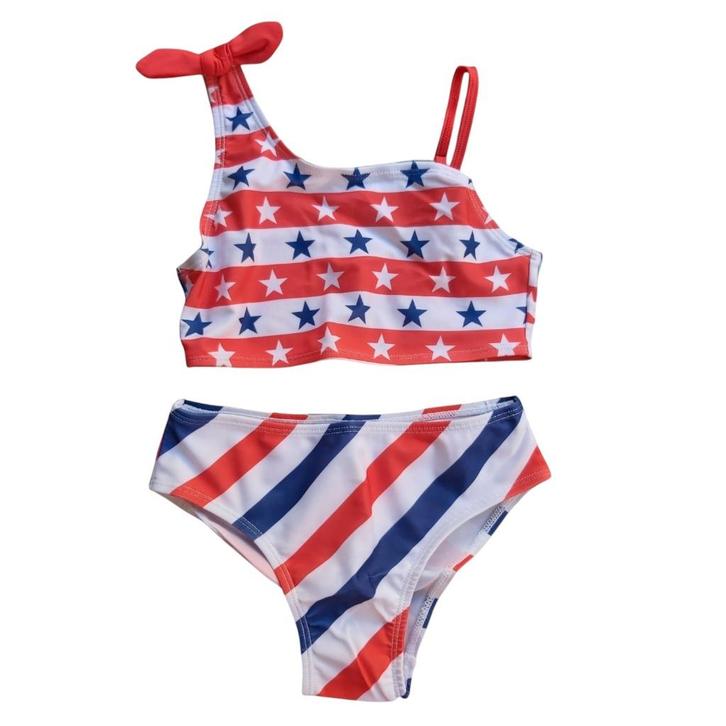 Meisjes bikini amerika 116 - 6 jaar, Kinderen en Baby's, Kinderkleding | Kinder-zwemkleding, Nieuw, Bikiniset, Maat 116, Meisje