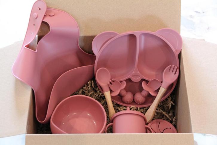 Siliconen Kinderservies Eerste Eetset Kraamcadeau, Kinderen en Baby's, Kraamcadeaus en Geboorteborden, Nieuw, Ophalen of Verzenden