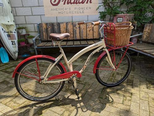 Beach Cruiser Pelikaan, Rood/Wit, 26 Inch, Fietsen en Brommers, Fietsen | Dames | Damesfietsen, Nieuw, Overige merken, Ophalen