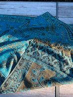 Mooie Pashmina Sjaal, Wol, Blauw, Ophalen of Verzenden, Zo goed als nieuw