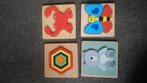 Houten kinderpuzzeltjes 4 stuks, Kinderen en Baby's, Speelgoed | Houten speelgoed, Ophalen of Verzenden, Overige typen
