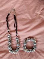 Zilverkleurige ketting en armband set, Overige materialen, Ophalen of Verzenden, Zo goed als nieuw, Zilver