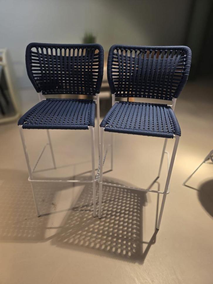 Tonon barkrukken, Huis en Inrichting, Stoelen, Zo goed als nieuw, Twee, Metaal, Wit, Ophalen