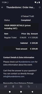 1x ticket Thunderdome 2025, Tickets en Kaartjes
