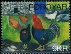 Postzegel van Faroer: kip haan, vogel, Postzegels en Munten, Ophalen of Verzenden, Denemarken, Gestempeld