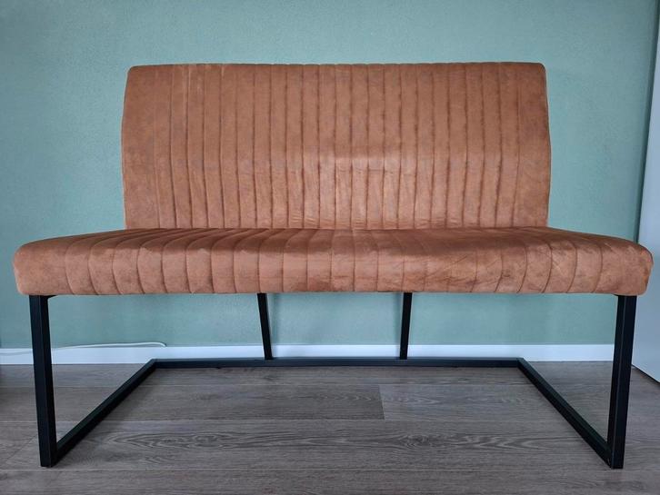 Eetkamerbank cognac (bruin) 130cm, Huis en Inrichting, Stoelen, Gebruikt, Eén, Stof, Bruin, Ophalen