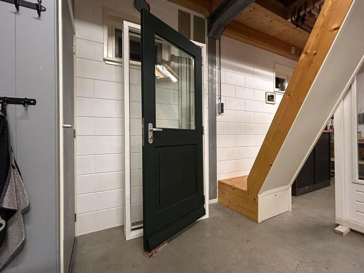 Kozijn met deur hardhout, Doe-het-zelf en Verbouw, Kozijnen en Schuifpuien, Gebruikt, Deurkozijn, Hout, 150 tot 225 cm, 75 tot 150 cm