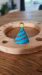 Verjaardagsring jaarring steker feesthoed, Kinderen en Baby's, Speelgoed | Houten speelgoed, Ophalen of Verzenden