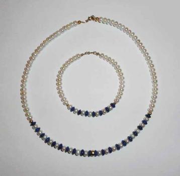 Ketting Parels Lapis Lazuli met Armband beschikbaar voor biedingen