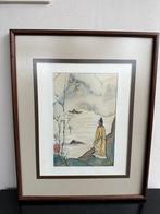 Chinees zijde schilderij Trudy van der Woerd 29.5/36 cm, Antiek en Kunst, Ophalen of Verzenden