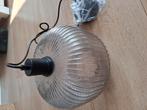 Hanglamp geribbeld rookglas zwart, Ophalen of Verzenden, Zo goed als nieuw, Minder dan 50 cm