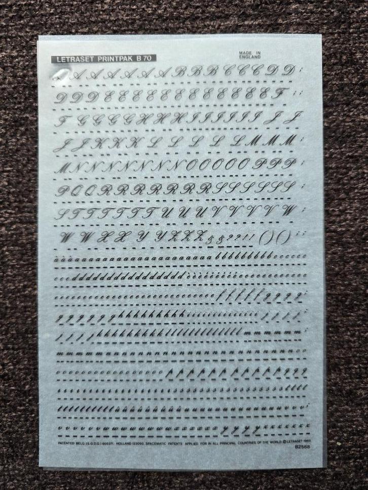 Wrijfletters - Letraset Printpak - Vintage - gebruikt - #2, Hobby en Vrije tijd, Tekenen, Gebruikt, Overige typen, Ophalen of Verzenden