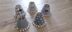 Grijze klemkapjes/ lampen kapjes, 5 stuks., Ophalen of Verzenden, Gebruikt, Stof