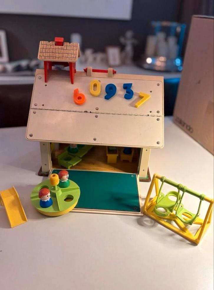 Vintage Fisher-Price Speelhuis met Accessoires, Kinderen en Baby's, Speelgoed | Educatief en Creatief, Gebruikt, Knutselen, Ophalen of Verzenden