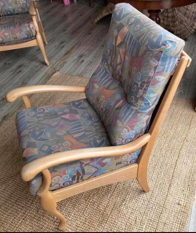 2 Olsen&Son Fauteuils Scandinavisch Design, Huis en Inrichting, Fauteuils, Gebruikt, Hout, 75 tot 100 cm, Ophalen