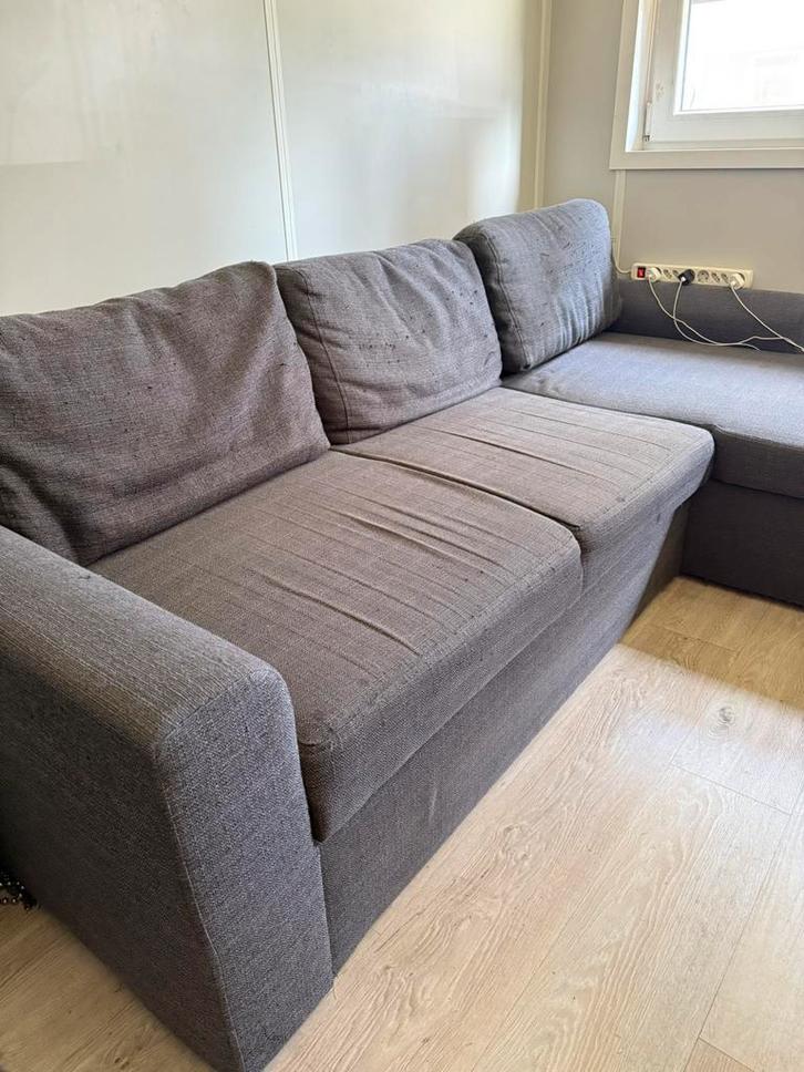 Hoek slaapbank grijs, Huis en Inrichting, Banken | Sofa's en Chaises Longues, Gebruikt, Driepersoons, 150 tot 200 cm, 75 tot 100 cm