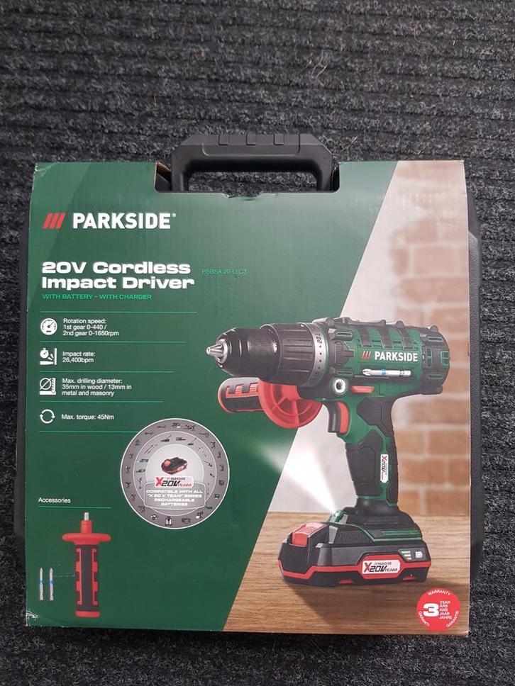 Parkside 20v accu 3-in-1 klopboormachine, Doe-het-zelf en Verbouw, Gereedschap | Boormachines, Nieuw, Boor- en Schroefmachine