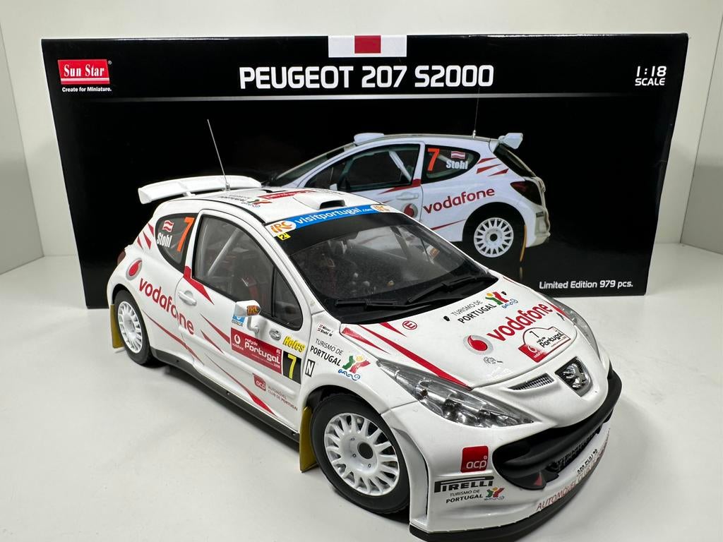 PEUGEOT 207 S2000 #7 STOHL RALLY PORTUGAL 2008 SUN STAR 1:18, Hobby en Vrije tijd, Modelauto's | 1:18, Ophalen of Verzenden, Nieuw