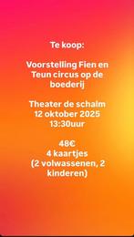 Fien en Teun circus op de boederij theater de schalm, Drie personen of meer, Oktober