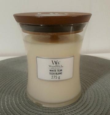  WoodWick White Teak geurkaars. Nieuw. beschikbaar voor biedingen