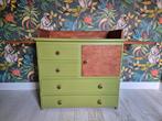 Vintage commode, Gebruikt, 50 tot 70 cm, 100 cm of meer, Opstaande rand