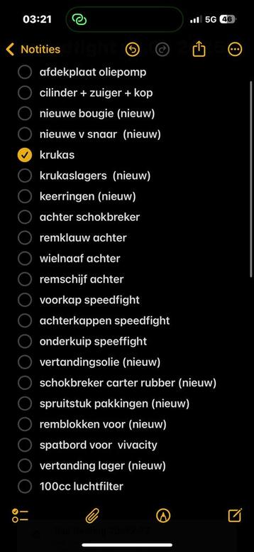 GEZOCHT: SPEEDFIGHT / VIVA ONDERDELEN beschikbaar voor biedingen