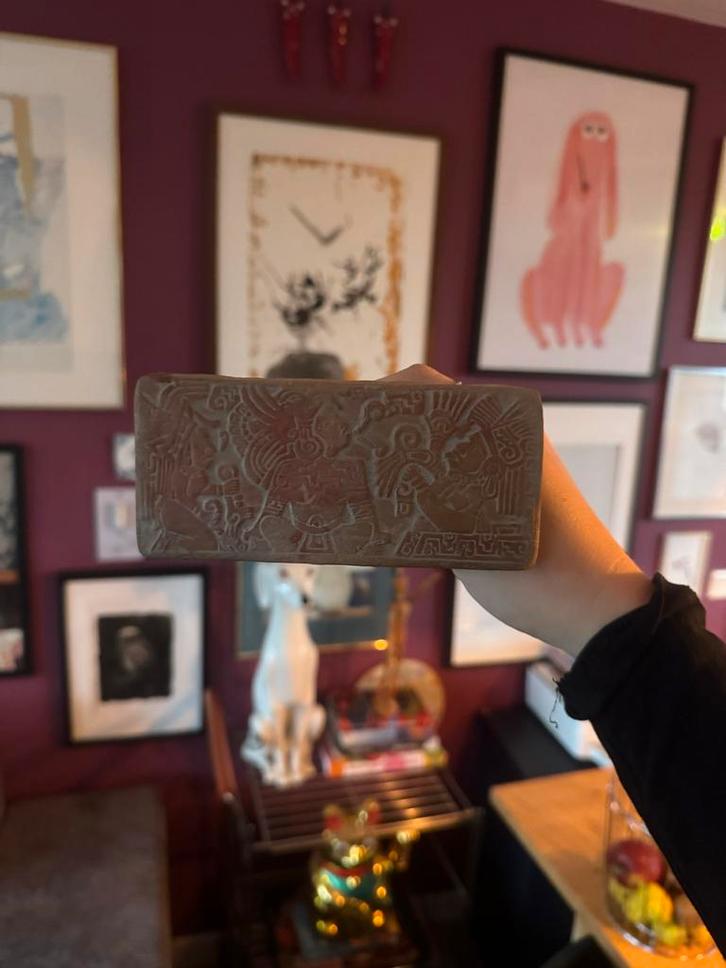 Vintage Keramische Kleistempel Pre-Columbiaans, Antiek en Kunst, Kunst | Niet-Westerse kunst, Ophalen of Verzenden