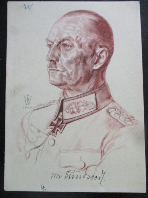 WO2 postkaart Willrich - Generaloberst Rundstedt, Verzamelen, Militaria | Tweede Wereldoorlog, Landmacht, Foto of Poster, Duitsland