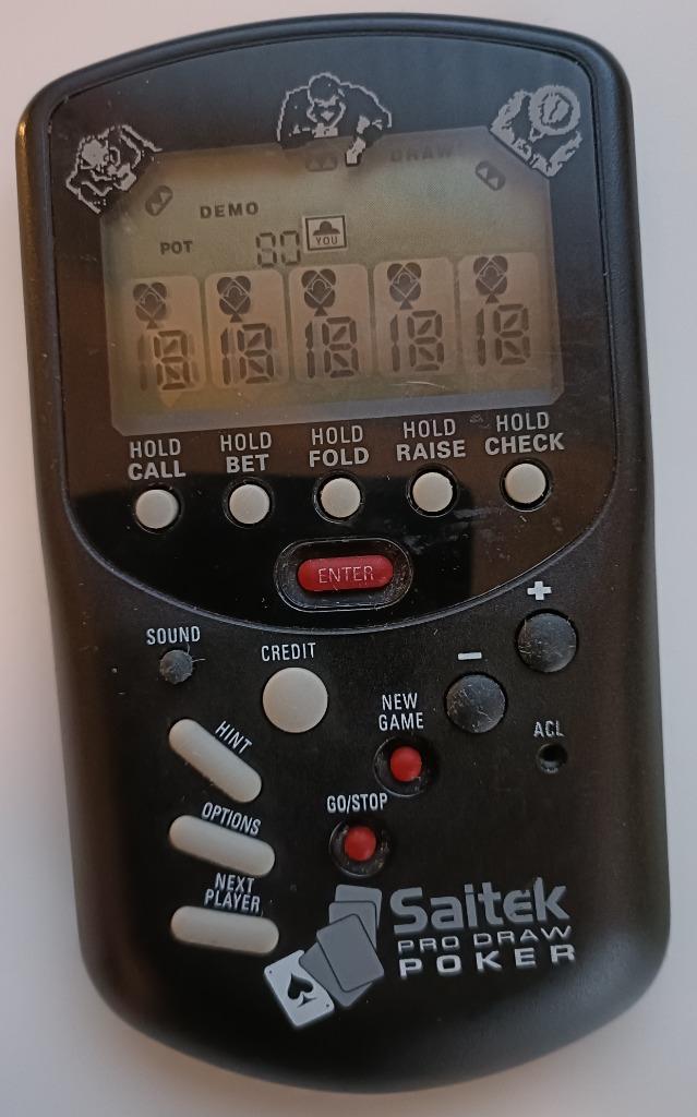 Vintage LCD Game VTG Saitek Pro Draw Poker Handeld Cardgame, Hobby en Vrije tijd, Gezelschapsspellen | Kaartspellen, Zo goed als nieuw