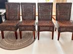 6 rieten eetkamerstoelen, Huis en Inrichting, Stoelen, Ophalen, Gebruikt, Bruin, Vijf, Zes of meer stoelen