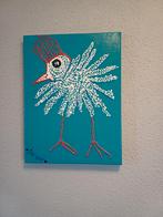 Gehaakte Vogel - Kleurrijk Acryl Schilderij 30x40cm, Ophalen of Verzenden