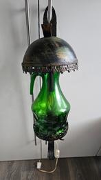 Prachtige Vintage Wand lamp met groen glazen kan 👌🌻🦩🌿, Ophalen