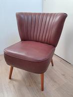 Vintage donkerrode cocktailstoel, Huis en Inrichting, Fauteuils, Ophalen, Gebruikt, Minder dan 50 cm