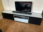 Stijlvol TV-meubel zwart-wit te koop, Ophalen, Gebruikt, Glas, 200 cm of meer