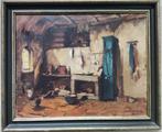 Jan Korthals (1916-1972) - Boeren interieur, Antiek en Kunst, Ophalen of Verzenden