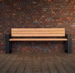 Houten buitenbank robuuste stalen poten | stijlvol en sterk, Ophalen, Nieuw, Hout