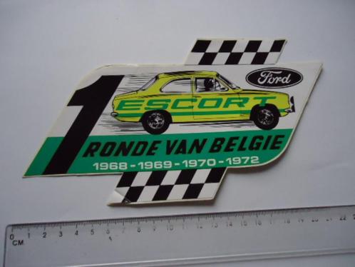 sticker 1972 Ford Escort Ronde v BELGIE race rally cross ret, Verzamelen, Stickers, Zo goed als nieuw, Bedrijf of Vereniging, Verzenden