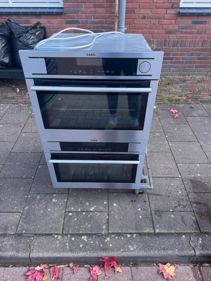 AEG set 45 cm hoog inbouw combi ovemagneteon en combi stoom, Witgoed en Apparatuur, Ovens, Zo goed als nieuw, Inbouw, Oven met grill