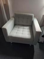 Fauteuil en voetenbank, Ikea, Landskrona, fauteuil, Huis en Inrichting, Ophalen, Zo goed als nieuw, Metaal