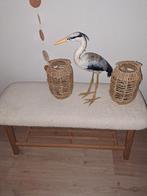 Leuk boucle hout bankje, Ophalen, Overige materialen, Zo goed als nieuw, 25 tot 50 cm