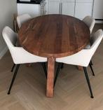 Ovale eettafel met stoelen., Huis en Inrichting, Complete eetkamers, Ophalen, Zo goed als nieuw, 4 tot 6 stoelen