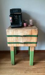 Vintage Hakblok - Koffiebar/Decoratietafel, Tuin en Terras, Ophalen, Gebruikt, Overige typen